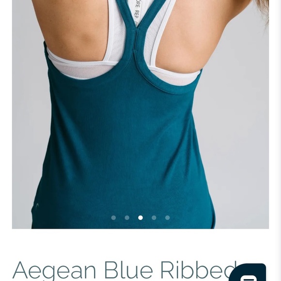 Zyia Aegean Blue Ribbed Daphne Tank size L - Picture 2 of 4